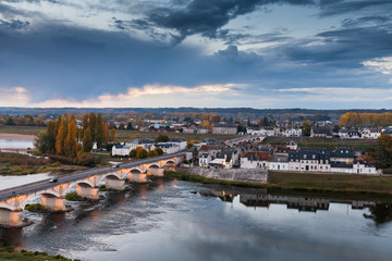 Fototapeta premium Stone bridge in Amboise town, France