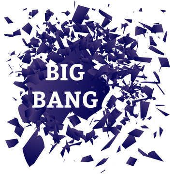 vector. Abstract slow motion explode broken glass particle element