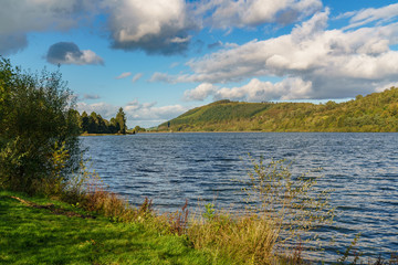 The Talybont Reservoir with Tor y Foel in the background, Powys, Wales, UK