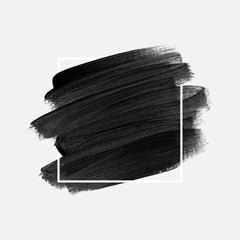 Logo brush stroke painted watercolor background vector over square frame. Perfect design for headline and sale banner. 