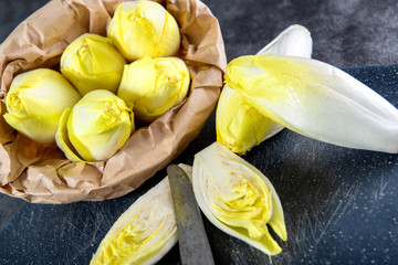 paper bag with endives from France or Belgium