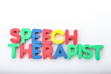 Text SPEECH THERAPIST on white background