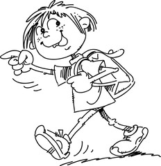 the child goes to school