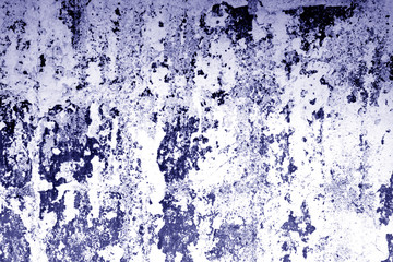 Сraked weathered cement wall texture in blue tone.
