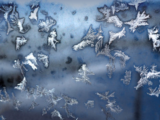 Ice patterns on window