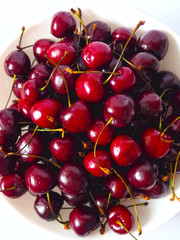 Obraz na płótnie Canvas bunch of ripe cherries
