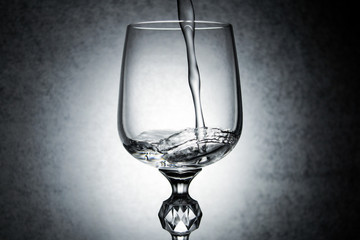 water splash in the wine glass