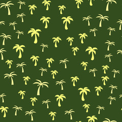 Coconut palm tree. Tropical vector Seamless pattern