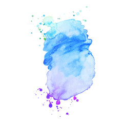 Abstract isolated colorful vector watercolor splash.