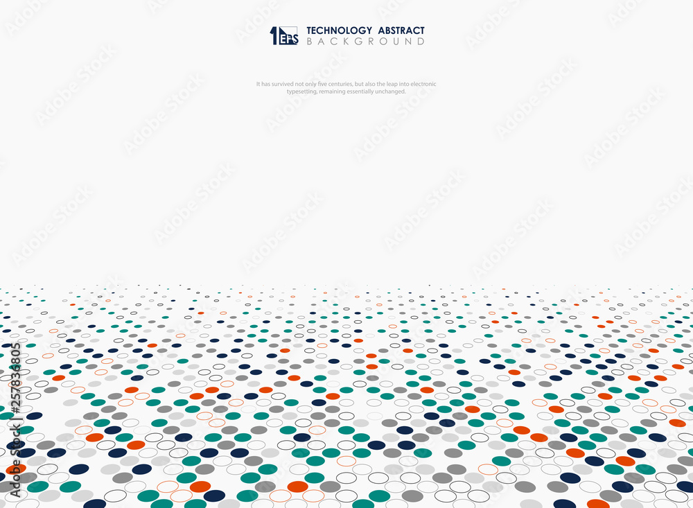 Poster abstract technology background of colors circle pattern design. you can use for modern presentation 
