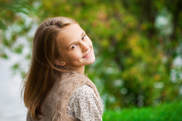 Portrait of a beautiful young blonde little girl