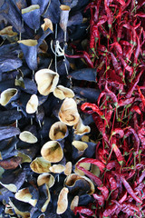 dried vegetables at bazaar