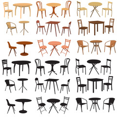 set, collection of chair and table
