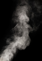 light grey dense smoke isolated on black