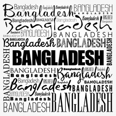 Obraz premium Bangladesh wallpaper word cloud, travel concept background