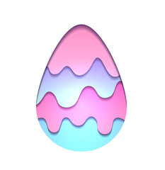 Illustration of egg carving of paper with paint drops and shadow. Vector easter element for card, invitations, banners, stickers and for your design