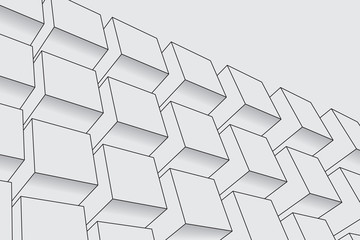Abstract boxes background. Modern technology with square mesh. Geometric lines. Cube cell.