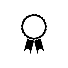 Winning award, prize, medal or badge flat icon