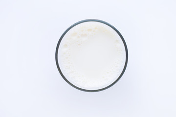 Glass of milk  isolated on white