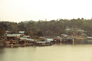 South east asia local floating house