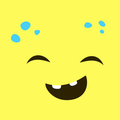 Background with cartoon monster faces.