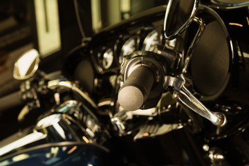 Fototapeta na wymiar View motorcycle handlebar, Dashboard