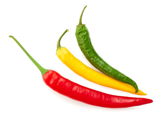 Red chilli pepper isolated on white background