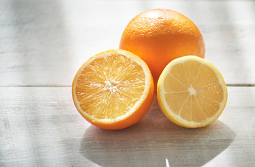 Orange and lemon in the morning sun.