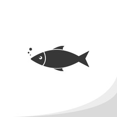 Fish silhouette icon simple flat style vector illustration.