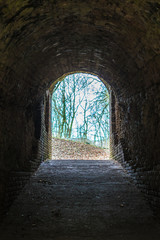 Fototapeta na wymiar Tunnel römisch Mauerwerk Zugang Arena
