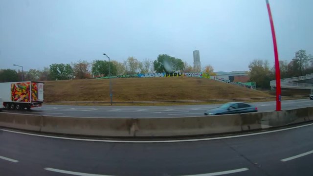 666 Bus Drive On A Highway With Street Art 01