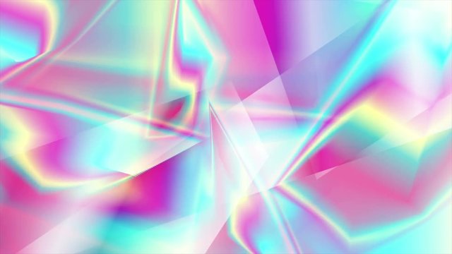 Holographic glass polygonal shapes abstract motion design. Seamless looping. Video animation Ultra HD 4K 3840x2160