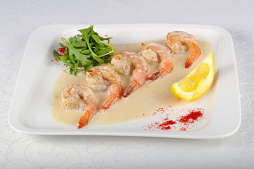 Prawn in cream sauce