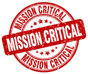 mission critical red grunge stamp - obrazy, fototapety, plakaty