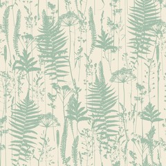 Set of field flowers, herbs. Element of seamless pattern. Paper design. Print element. Vector silhouettes collection.