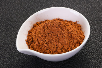 Cocoa powder in the bowl