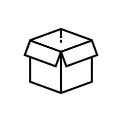 Open box line icon, parcel