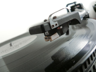 beautiful music playing on a vinyl player at the disco