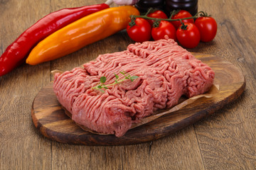 Raw turkey minced meat
