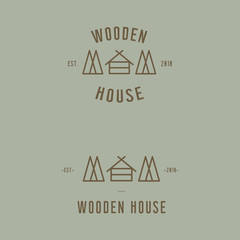 Wooden house logo