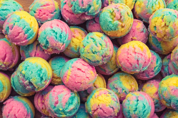 Homemade rainbow or pastel cookie.