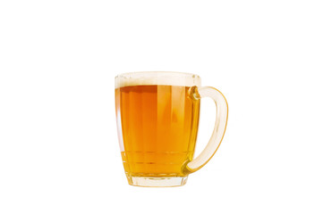 Mug of beer isolated on white background