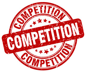 competition red grunge stamp