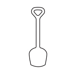 Outline shovel icon black and white vector