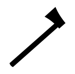 wooden axe icon black and white background vector