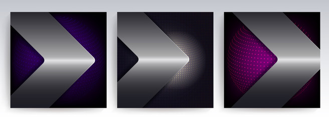 Obraz premium Geometric abstract textural dark design with a metal arrow,