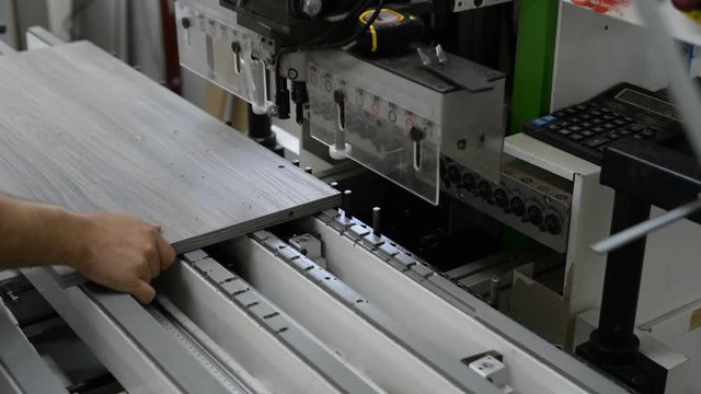 Drilling hole in the tree cutter. Production of furniture