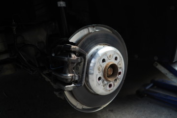 Car's disc brake detail