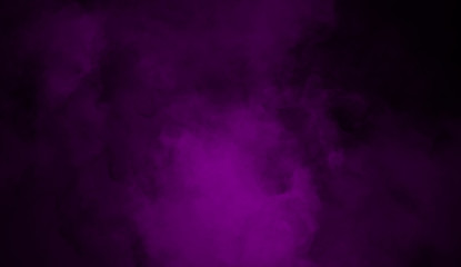 Fototapeta na wymiar Abstract purple smoke mist fog on a black background.Design element.