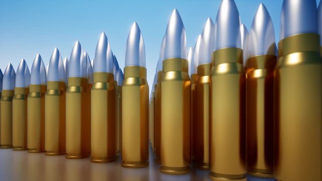 A row of bullets from weapons